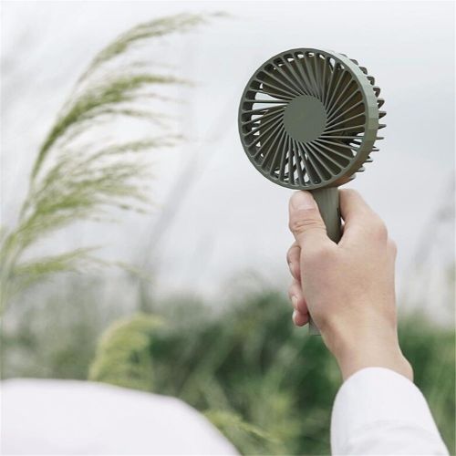  GLOBE AS Small Electric Fan Portable Student USB Handheld Mini Hand Holding Mute Rechargeable Room Air Circulator Fan (Color : Dark Green)