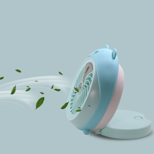  GLOBE AS Spray Humidifier Fan Gift USB Rechargeable Mini Office Dorm Bed Desktop Handheld Portable Fan Room Air Circulator Fan (Color : Pink)