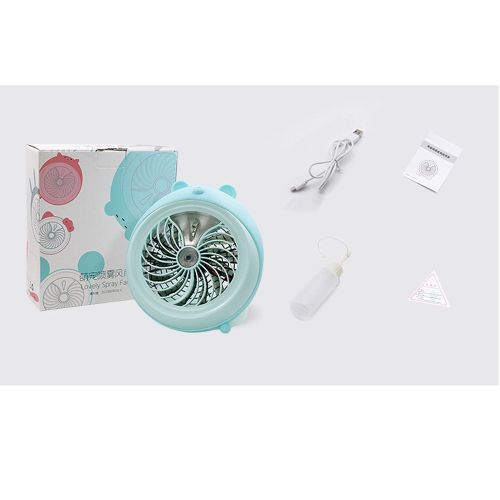  GLOBE AS Spray Humidifier Fan Gift USB Rechargeable Mini Office Dorm Bed Desktop Handheld Portable Fan Room Air Circulator Fan (Color : Pink)