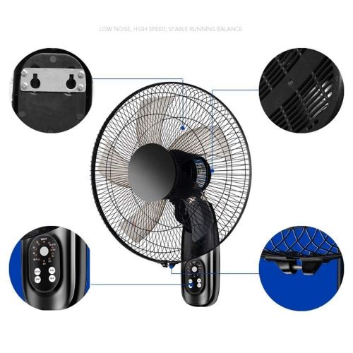  GLOBE AS Wall-Mounted Fans 16 Inch 3 Speed Adjustable Oscillating Rotating with Timer & Remote Low Noise Ideal for Home and Office Room Air Circulator Fan