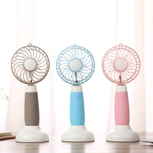  GLOBE AS Windmill USB Fan Dormitory Desktop Portable Charging Mini Handheld Small Fan Student Military Training Room Air Circulator Fan (Color : Brown)