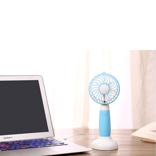  GLOBE AS Windmill USB Fan Dormitory Desktop Portable Charging Mini Handheld Small Fan Student Military Training Room Air Circulator Fan (Color : Brown)
