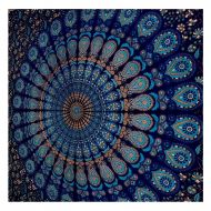 GLOBUS CHOICE INC. Blue Tapestry Wall Hanging Mandala Tapestries Indian Cotton Bedspread Picnic Bedsheet Blanket Wall Art Hippie Tapestry