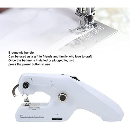  Hand held Sewing Device, Electric Dual Line Handheld Sewing Machine Portable Hand Sewing Machine with 24 Pcs Sewing Kit for Beginners