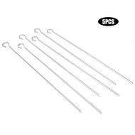 GLOGLOW 6Pcs Stainless Steel BBQ Grilling Fork Sticks Skewer Grill Set Outdoor Picnic Camping Barbecue