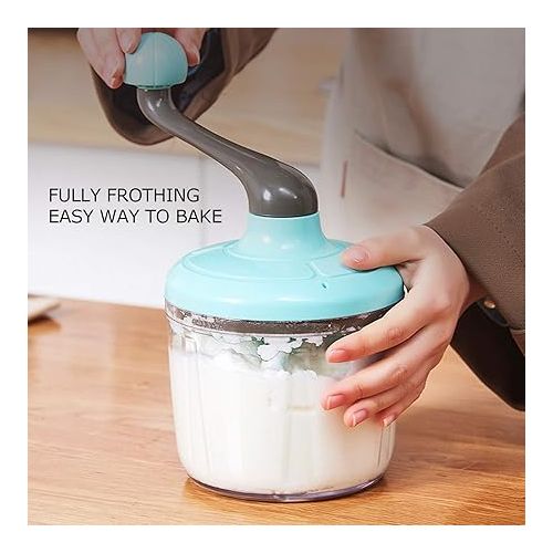  Cream Mixer, Cream Whipper Maker Manual Whipping Cream Dispenser for Making Cream