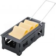 GLOGLOW Mini Tea Light Raclette Set, Foldable BBQ Cheese Melt Pan Cheese Raclette, Portable Baking Tray Stove Set for Home ,for Making Cheese Kitchen