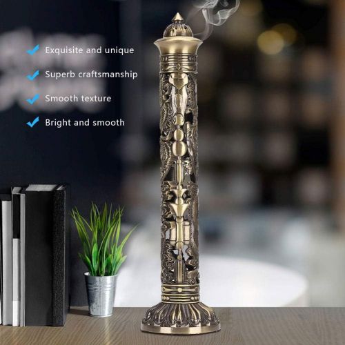  인센스스틱 GLOGLOW Incense Holder for Sticks, Incense Burner Bronze Tone Dragon Phoenix Relief Incense Holder Waterfall Incense Burner Tea Room Decoration for Home