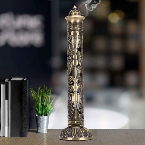  인센스스틱 GLOGLOW Incense Holder for Sticks, Incense Burner Bronze Tone Dragon Phoenix Relief Incense Holder Waterfall Incense Burner Tea Room Decoration for Home