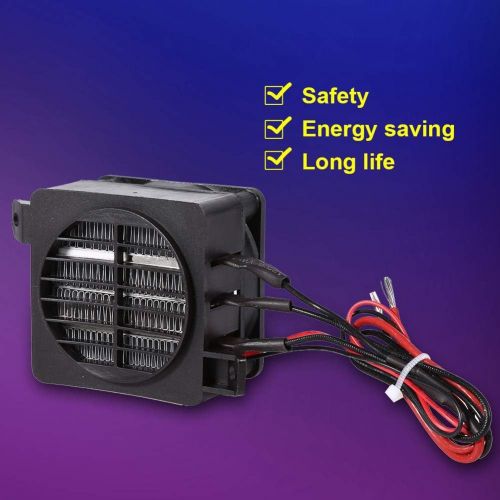  GLOGLOW 12V 100W PTC Car Heater, Constant Temperature Small Space Heating Fan Mini Heater Incubator Temperature Heat Fans for Humidifier Air Conditioning