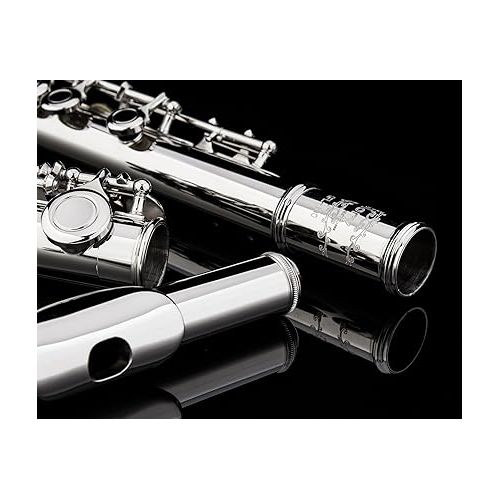  Glory Closed Hole C Flute With Case, Tuning Rod and Cloth, Gloves, Nickel Siver