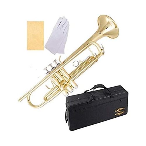 Glory Brass Bb Trumpet with Pro Case +Care Kit, Gold, No NEED TUNING,Play directlly. More COLORS Available ! CLICK on LISTING to SEE All Colors