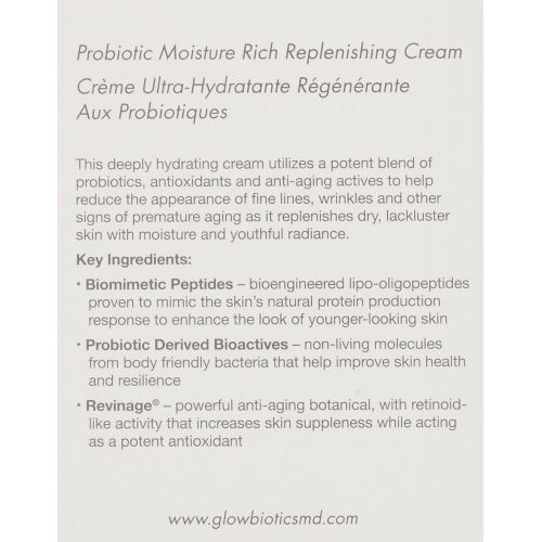  Glowbiotics MD Probiotic Moisture Rich Replenishing Cream, 1.7 fl. oz.