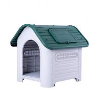 GLQ Pet House -Cat Dog Shelter Condo Outdoor Indoor Portable Waterproof Plastic Refuge with Skylight Anti Fading - Water Resistant for Small to Large Sized Dogs,Green