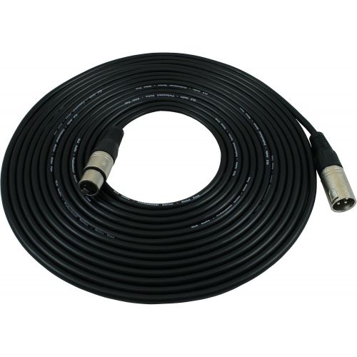  [아마존베스트]GLS Audio 25 foot Mic Cable Patch Cords - XLR Male to XLR Female Black Microphone Cables - 25 Balanced Mic Snake Cord - Single