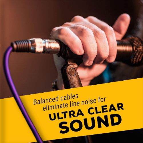  GLS Audio 12ft Mic Cable Patch Cords - XLR Male to XLR Female Black Cables - 12 Balanced Mike Snake Cord - SINGLE