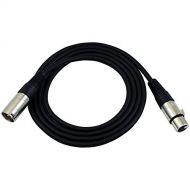 GLS Audio 6ft Patch Cable Cord - XLR Male to XLR Female Black Mic Cable - 6 Balanced Snake Cord - Single