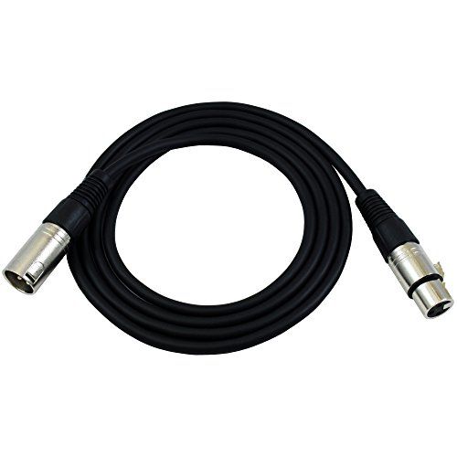  GLS Audio 6ft Patch Cable Cord - XLR Male to XLR Female Black Mic Cable - 6 Balanced Snake Cord - Single