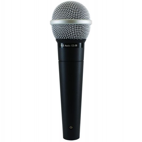  GLS Audio Vocal Microphone ES-58 & Mic Clip - Professional Series ES58 Dynamic Cardioid Mike Unidirectional (No OnOff Switch)