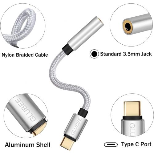  [아마존베스트]GLUBEE USB C Headphone Adapter, UBS C to 3.5 mm Jack Adapter Audio for Pad Pro 2020, Samsung Galaxy S20/Note 20/S20 Plus, Huawei P30 Pro/P20/P20 Pro, OnePlus 8/7, Pixel 4/3