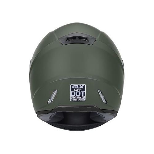  GLX GX11 Compact Lightweight Full Face Motorcycle Street Bike Helmet with Extra Tinted Visor DOT Approved (Camo, X-Large)