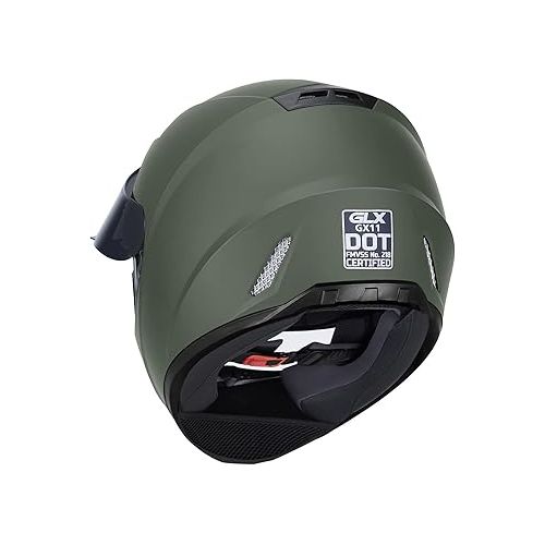  GLX GX11 Compact Lightweight Full Face Motorcycle Street Bike Helmet with Extra Tinted Visor DOT Approved (Camo, X-Large)