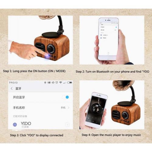  [아마존베스트]-Service-Informationen GLX Retro Bluetooth Speaker Gramophone Audio Subwoofer Creative Gift Card Wireless Mini Radio