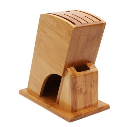  GLXQIJ 7 Slot Universal Bamboo Knife Block Stand Holder Knife Scissor Storage For Kitchen,Cutlery Display Stand,Knife Dock