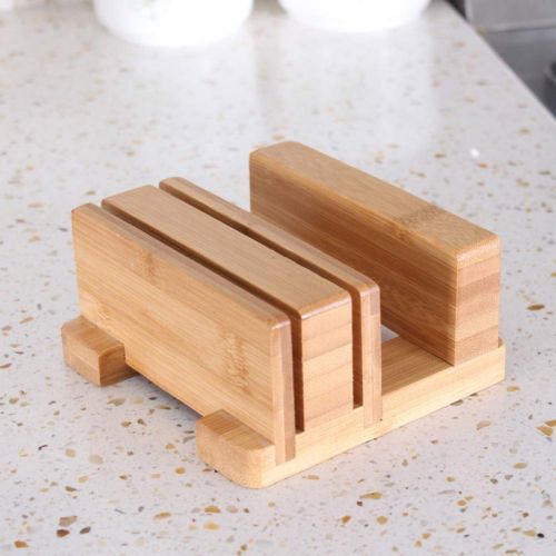  GLXQIJ Bamboo Knife Holder,Universal Knife Block & Organiser For Knives, Scissors, Kitchen Cutlery,Chopping Board,Large Wooden Storage Rack