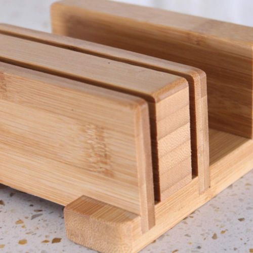  GLXQIJ Bamboo Knife Holder,Universal Knife Block & Organiser For Knives, Scissors, Kitchen Cutlery,Chopping Board,Large Wooden Storage Rack