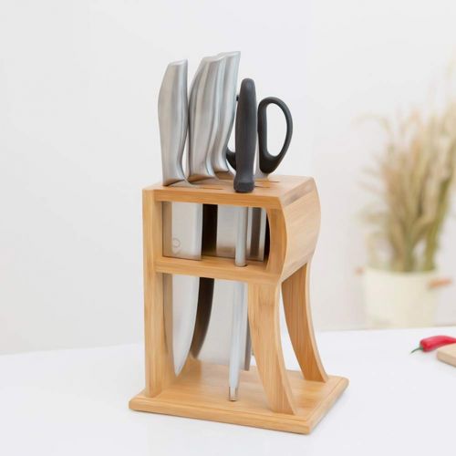  GLXQIJ Knife BlockR,Knife Holder With 6 Slots,Knife Storage Organizer,Cutlery Display Stand And Storage Rack,Kitchen Scissor Holder