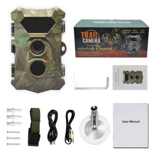  GLgl 12 MP Outdoor Hunting Camera 1080P HD Solar Charging Wildlife Trail Camera Night Vision IP66 Waterproof Game Camera 70 Degree Wide Angle for Wildlife Monitoring Home Security