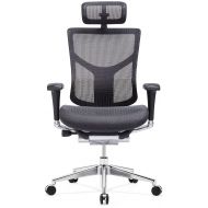GM Seating Dreem XL Luxury Mesh Series Executive Hi Swivel Chair Chrome Base with Headrest, Black, Seat Slider