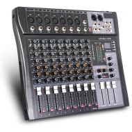 G-MARK MR80S Professional Audio mixer mixing Console 8 channels with MP3 Player +48V Phantom Power USB Bluetooth Reverb for stage