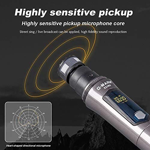  [아마존베스트]G-MARK X220U Rechargeable Wireless UHF Wireless Microphone Recording Karaoke Microphone Handheld with Lithium Battery