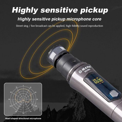  [아마존베스트]G-MARK X220U Rechargeable Wireless UHF Wireless Microphone Recording Karaoke Microphone Handheld with Lithium Battery