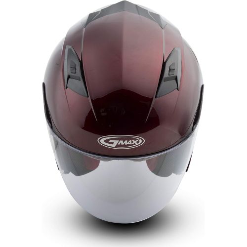  Gmax GMAX OF77 Mens Open Face Street Motorcycle Helmet - Wine Red X-Large