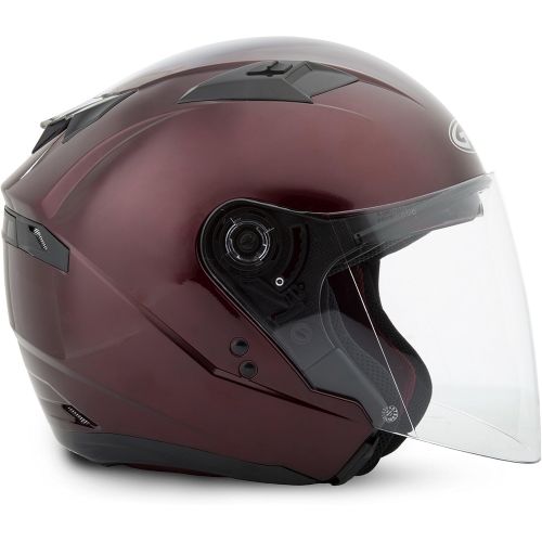  Gmax GMAX OF77 Mens Open Face Street Motorcycle Helmet - Wine Red X-Large