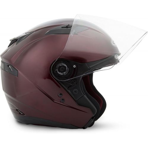  Gmax GMAX OF77 Mens Open Face Street Motorcycle Helmet - Wine Red X-Large