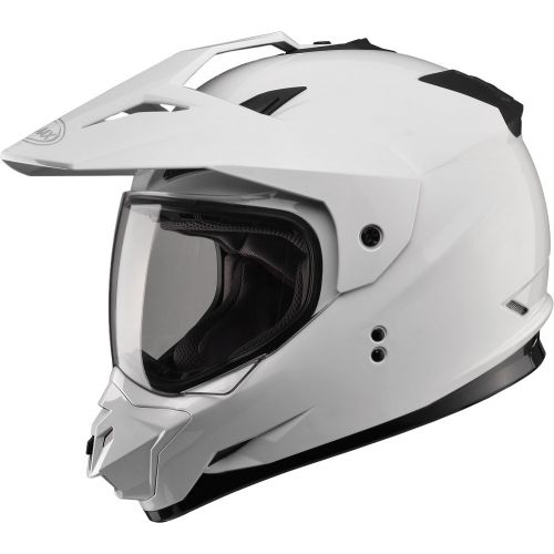  Gmax GM11D Dual Sport Full Face Helmet (White, X-Large)