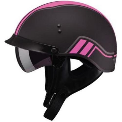  Gmax GMAX G9659403 unisex-adult full-face-helmet-style Helmet (Gm65 Full Dressed Half Twin) (Flat BlackPink, X-Small)