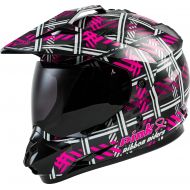 Gmax GMAX GM-11 Adult Pink Ribbon Riders Daul-Sport Motorcycle Helmet - BlackPink  Medium