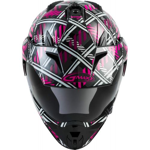  Gmax GMAX GM-11 Adult Pink Ribbon Riders Daul-Sport Motorcycle Helmet - BlackPink  Medium