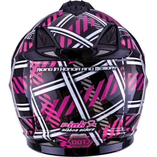  Gmax GMAX GM-11 Adult Pink Ribbon Riders Daul-Sport Motorcycle Helmet - BlackPink  Medium