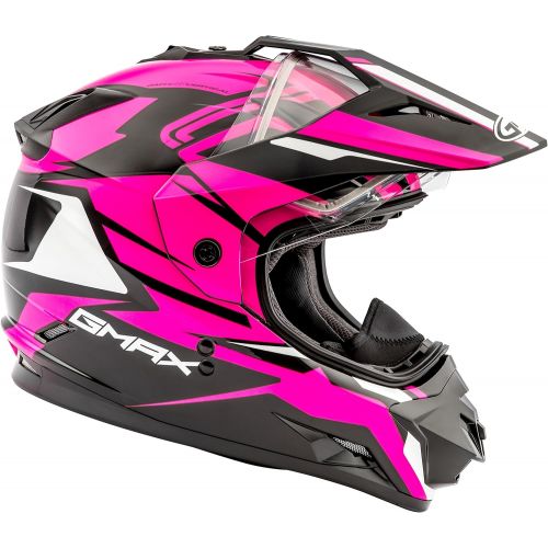  Gmax GMAX unisex-adult full-face-helmet-style Helmet (Gm11 Snow Vertical) (BlackHi-Vis Pink, Medium)