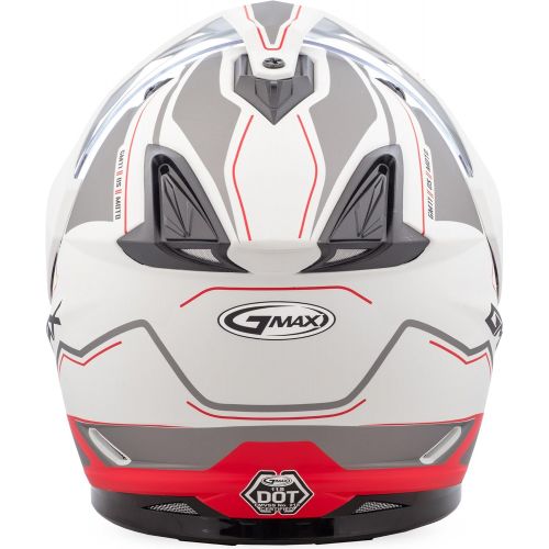  GMax Helmets GMax GM11D Expedition Matte WhiteRed Dual Sport Helmet - Large