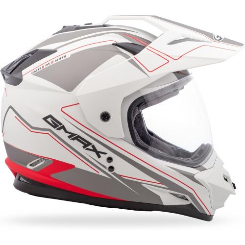  GMax Helmets GMax GM11D Expedition Matte WhiteRed Dual Sport Helmet - Large