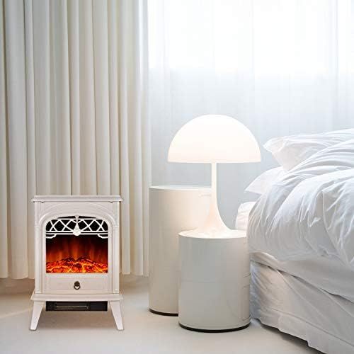  [아마존베스트]GMHome Free Standing Electric Fireplace Cute Electric Heater Log Fuel Effect Realistic Flame Space Heater, 1500W - White