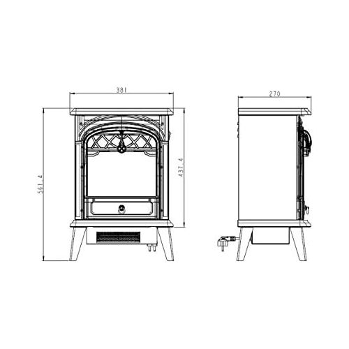  [아마존베스트]GMHome Free Standing Electric Fireplace Cute Electric Heater Log Fuel Effect Realistic Flame Space Heater, 1500W - White