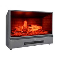 GMHome 32 Inches Electric Fireplace Insert Free Standing Fireplace Heater, with Remote Control, with Fire Crackling Sound, 750/1500W, Black